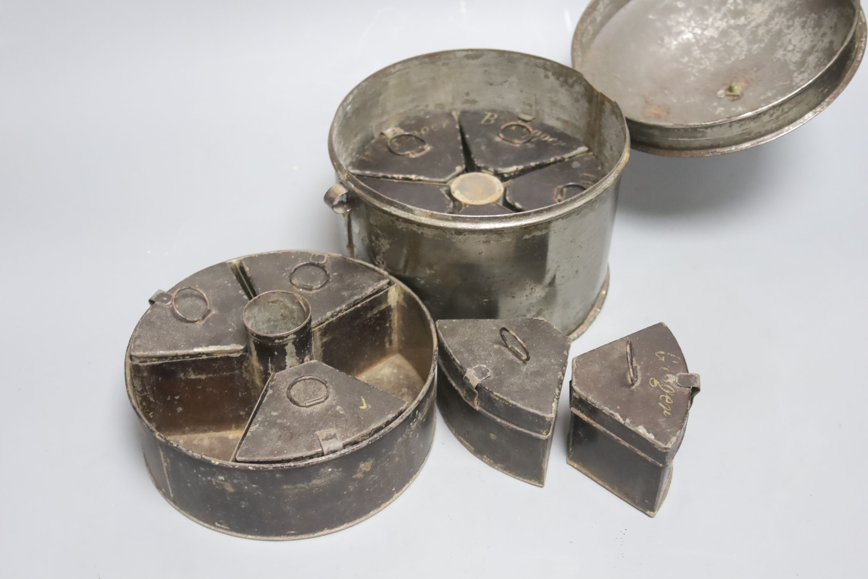 A 19th century tin spice box